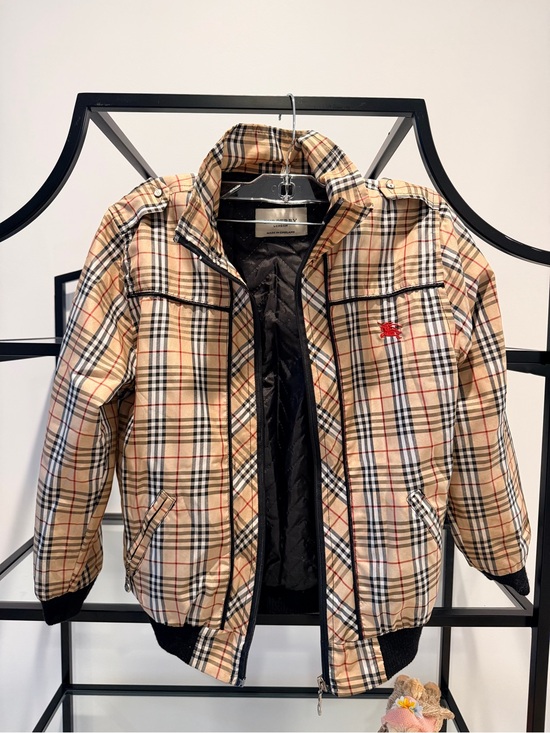 Burberry Other - Burberry Beige Nova Check Jacket with Black Trim and Red Logo